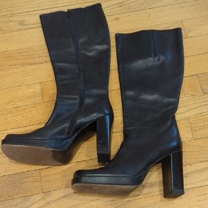 Charles David Black Heeled Boots